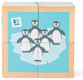 Drevené obrázkové kocky so zvieratkami - 4 ks