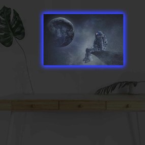 Obraz s LED osvetlením ASTRONAUT VO VESMÍRE II 45 x 70 cm