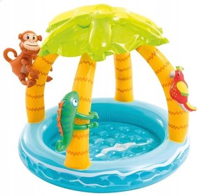 Nafukovací detský bazén INTEX s tienidlom a motívmi zvieratiek