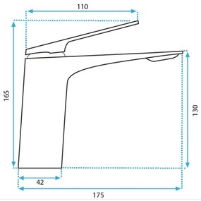 REA-B2703 - Umývadlová batéria AVALON 16,5 cm brúsené zlato