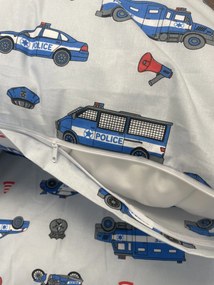 Obliečky bavlnené Polícia TiaHome - Detský set 130x90cm + 65x45cm