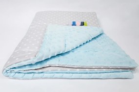 Ankras Kvalitná obojstranná detská deka Minky 75/100 sivá/modrá