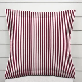 Biante Bavlnená obliečka na vankúš s lemom Sandra SA-363 Tmavo červeno-biele pásiky 60 x 60 cm