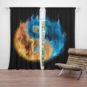 Sablio Záves Ohnivé jin a jang: 2 ks 140x250 cm