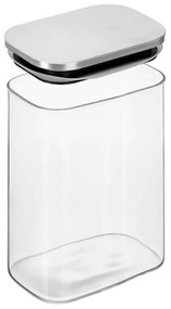 Arte Regal Sklenená obdĺžniková dóza s nerezovým vekom, 1,4l NEREZ VIVO