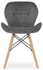 Jedálenský stôl ADRIA biely so štyrmi stoličkami LAGO zamatové sivé