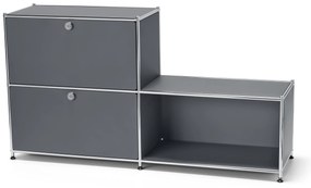 Kovový regál »CN3« s 3 priehradkami, sivý