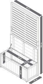 Paravánový modul s lavicou s úložným priestorom 2 v 1