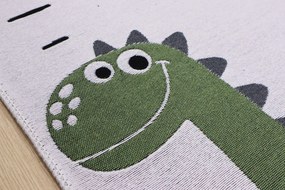 Praktik home, TRHÁK: Detský kusový koberec Natur Dinosaurus, 80x150, zelená, detská izba