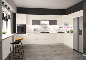 Závesná kuchynská skrinka VITO - 60x58x30 cm - béžová lesklá