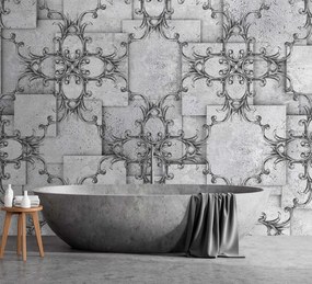 Gario Fototapeta Orientálny vzor na sivom pozadí Materiál: Vliesová, Rozmery: 350 x 245 cm