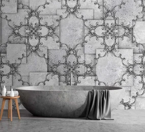 Gario Fototapeta Orientálny vzor na sivom pozadí Materiál: Vliesová, Rozmery: 350 x 245 cm