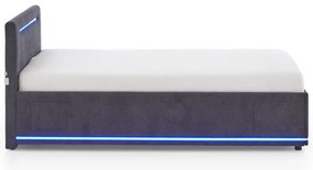 Tmavosivá čalúnená detská posteľ s úložným priestorom s roštom 120x200 cm Circle – Meise Möbel