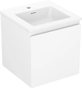 Mexen Orio, kúpeľňová skrinka 45 cm s umývadlom Otis, 1 zásuvka, biela matná, 91A10-04547-1-BF01-W18M01