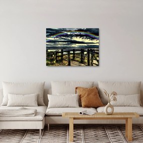 Obraz dúhy nad morom (70x50 cm)