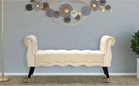 Krémová zamatová lavica Paris – Mauro Ferretti