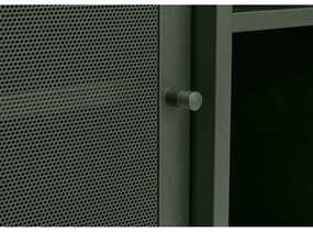 Tmavozelená kovová nízka komoda s posuvnými dverami 160x75 cm Veep – Unique Furniture