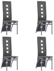 Jedálenské stoličky 4 ks, sivé, umelá koža 281708