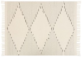 Bavlnená deka 130 x 170 cm svetlobéžová/čierna ULUYOL Beliani