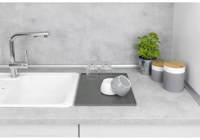 Sivá gumová odkvapkávacia podložka na riad 40x30 cm Maxi – Wenko