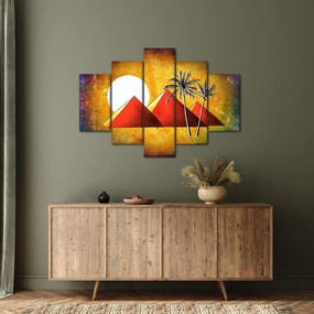 Obraz maľovaných egyptských pyramíd (150x105 cm)