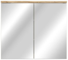 Závěsná skříňka se zrcadlem Bali 84-80-2D kašmír/dub wotan