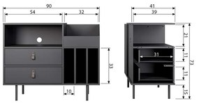 Skrinka na platne Jackson 73 × 90 × 41 cm