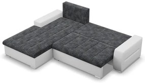 Rohová rozkladacia sedačka AURORA ľavá popolová / biela