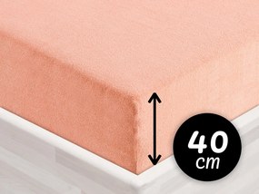 Froté napínacie prestieradlo na extra vysoký matrac FR-005 Svetlo broskyňové 100 x 200 - výška 40 cm