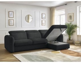 Čierna rozkladacia rohová pohovka (variabilná) Achille – Bobochic Paris