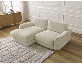 Béžová ženilková rohová pohovka (ľavý roh/s leňoškou) Leonore – Bobochic Paris