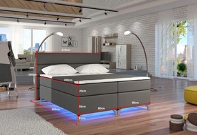 Čalúnená posteľ AMADEO, bez LED, 140x200, sawana21