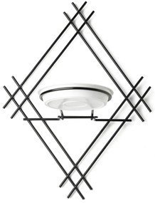 NÁSTENNÝ DRŽIAK NA KVETINÁČ EVELIN 41X31X26 CM ČIERNA