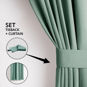 Svetlozelený zatemňovací termo záves 140x270 cm Pleat – Restilo
