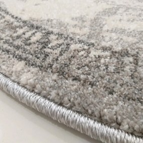 Luxusný sivý oválny koberec s originálnym vzorom Šírka: 80 cm | Dĺžka: 150 cm