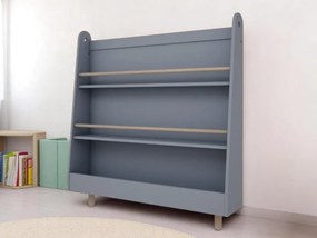 Detský Montessori regál s 3 priestrannými policami BOOKWORM nebesky modrý