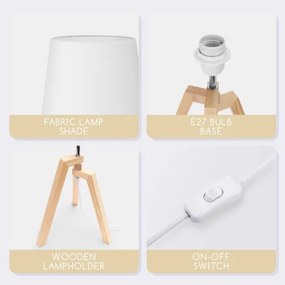 Aigostar - Drevená stolná lampa 1xE27/60W/230V borovica