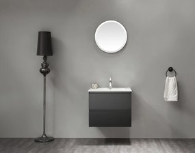 CERANO - Kúpeľňová skrinka Carole + keramické dvojumývadlo Todo - čierna matná - 120x49,8x46 cm