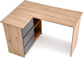 Rohový psací stůl Bega dub artisan/grafitový