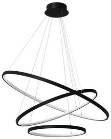 LED Luster na lanku HOOP LED/93W/230V pr. 80 cm 4000K čierna