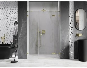 Mexen Lunar, pravé otočné sprchové dvere 160 cm, 8mm číre sklo, zlatý matný profil, 834S-160-050-55-00-P