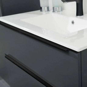 Mereo Mailo, kúpeľňová skrinka 100 cm, dub Riviera, čierne madlo, MER-CN522SBN