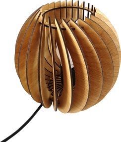 AMADEA Drevená stolná lampička guľatá, masívne drevo, rozmer 22 cm, český výrobok