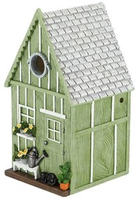 Vtáčia búdka House, 25x14x13,5 cm, polyresín, zelená