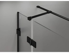 Mexen Lunar T výklopný sprchový kút pravý 130 x 120 cm, číre sklo, čierna matná, 834T-130-120-70-00-P