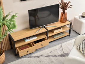 TV stolík/skrinka Elena (dub + čierna). Akcia -20%. Vlastná spoľahlivá doprava až k Vám domov. 1111549