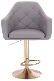 LuxuryForm DESIGN Barová stolička ANDORA na zlatom tanieri - šedá