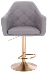 LuxuryForm DESIGN Barová stolička ANDORA na zlatom tanieri - šedá