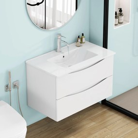 Závesná skrinka pod umývadlo Houseland Nirela 80 cm biela