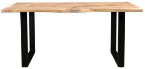 furniture-nabytek.cz - Masívna jedálenská zostava Bullwer so 4 stoličkami Picton z akáciového dreva, hnedá a čierna